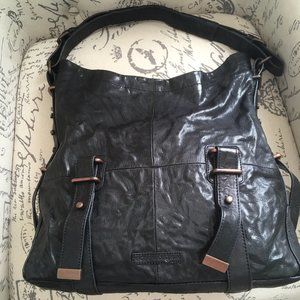 NWT BCBG MAX AZRIA hobo black leather bag